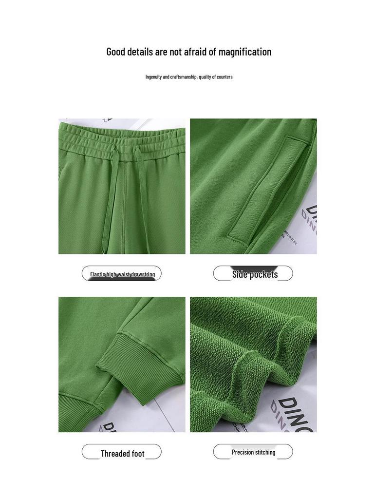 Women's Heavyweight Cotton Skinny Sweatpants - 380G, Washed, Fashion Casual, Spring/Autumn, Draping Style.