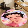 Betty Boop Pattern Round Rug, Indoor/Outdoor Mat, for Picnic, Gameroom, Bedroom, Office, Living Room, Home Decor Carpet, Birthday Gift