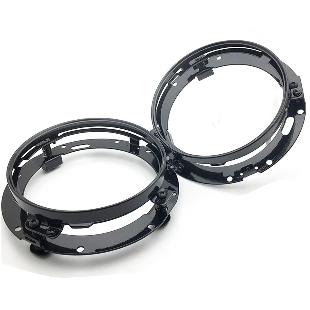 2 ks čierne 7" LED svetlomet okrúhle montážne držiaky krúžky pre Jeep Wrangler JK TJ motocyklový svetlomet