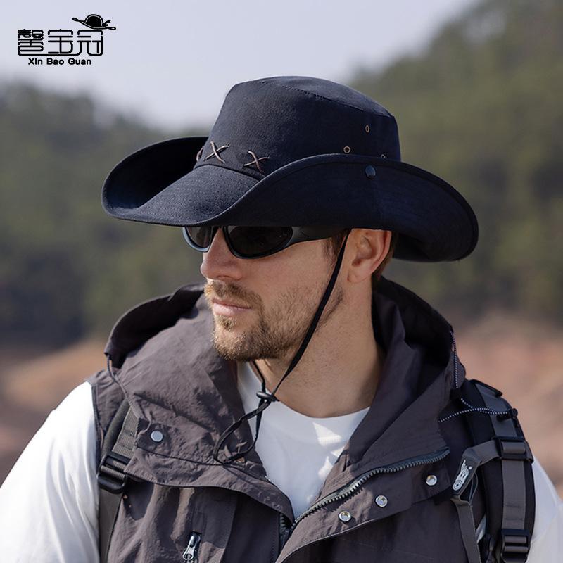 9231 summer outdoor sun protection hat men's big eaves bucket hat spring and autumn mountaineering fishing breathable sun hat