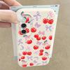 Cartoon Cherry Fruits Case For Samsung S26 Ultra S25 A18 S24 S23 S22 S21 FE A15 A16 A17 A35 A36 A37 A54 A55 A56 A57 Leather Texture Silicone Cover
