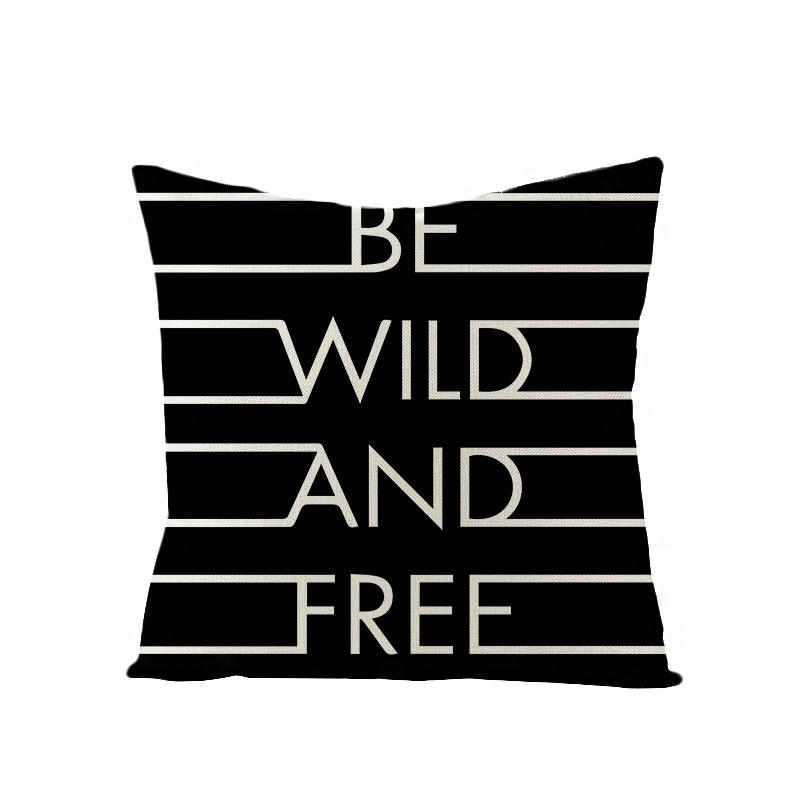 Home Furnishings Nordic Polyester Cushion Cover Black Letter Digital Print Cushion Cover Cushion Cover