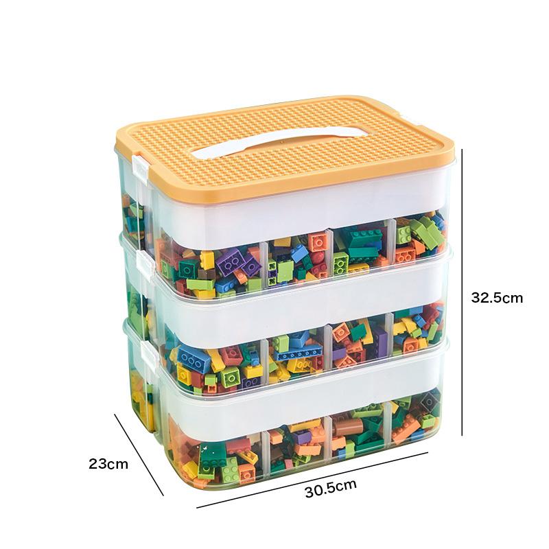 Building Block Storage Box 3Layers Large-Capacity Puzzle Toys Classified Organizer Box Child Toy Parts Blocks Storage Container