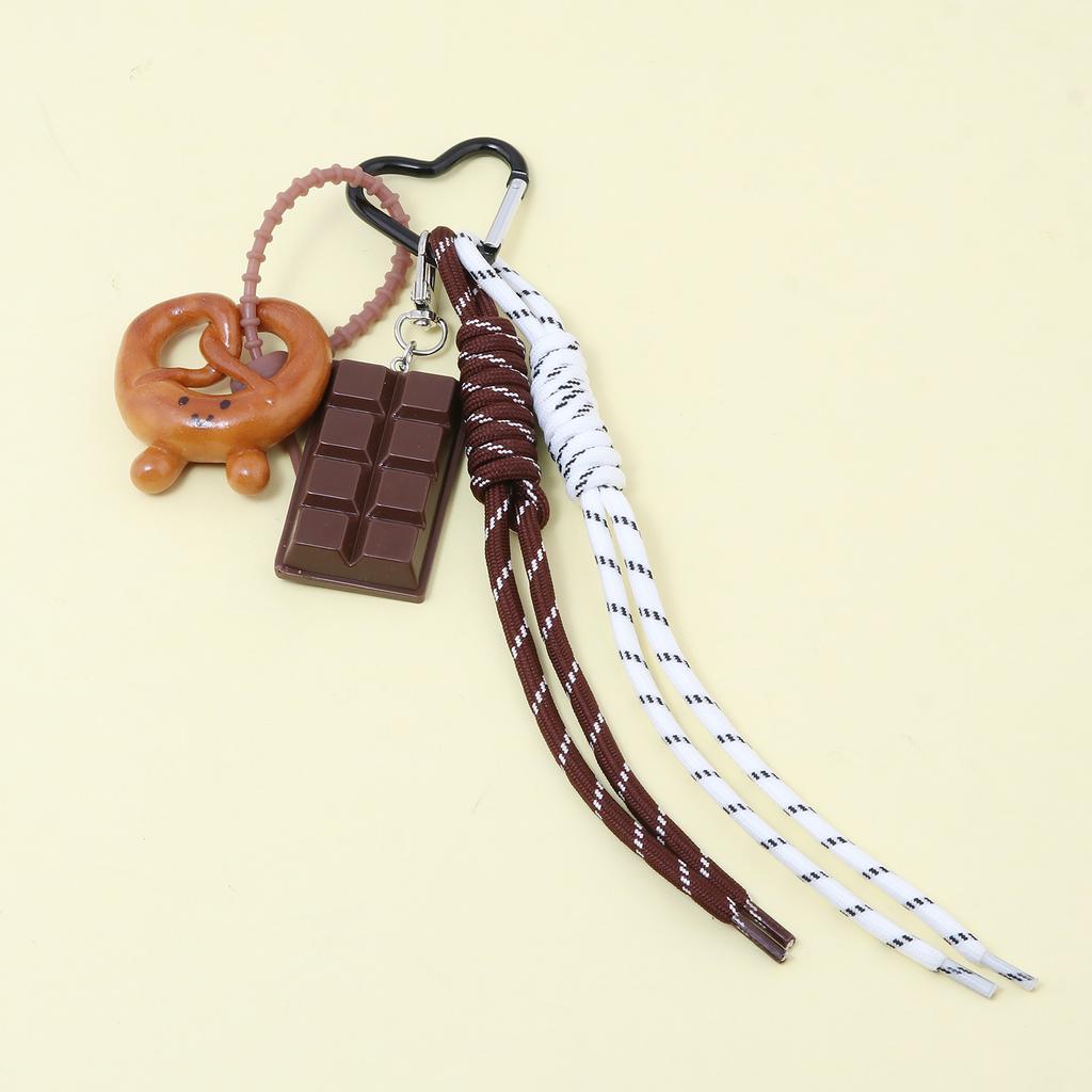 Korea Alkaline Bread Chocolate Bag Hanging Women Woven Rope Bow Love Pendant Girl Gift Fashion Charm Accessories Bag Charm