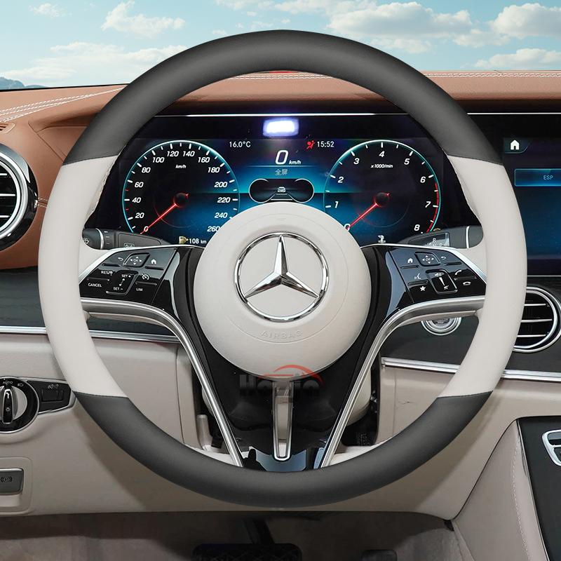 Skórzana Pokrowiec na Kierownicę Samochodową do Mercedes Benz C220 GLC W447 W124 W203 W204 W205 W218 W245 W166 W212 W210 W221 Akcesoria mo00