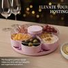 Divided Snack Serving Tray With Spin Function For Home Party And Gift Use