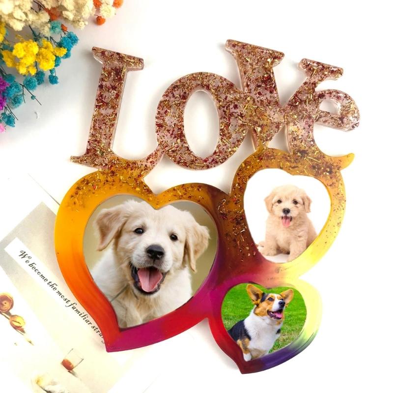 Photo Frame Decoration Silicone Mold LOVE Epoxy Jewelry Mold Resin Casting Pendant Mold Suitable for Diy Resin Crafts
