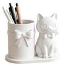 3D Geprinte Katvormige Pennenhouder Plastic Make-upkwast Opbergorganizer Bureau Decoratie