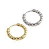 S925 Sterling Silver Twisted Rope Hoop Earrings: European & American Simple Fashion for Women.