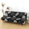 LANMOLIFE Armless Futon Sofa Cover Printed Elastic Sofa Covers Removable Cleaning Spandex Sofa Covers Suitable For Home Decor