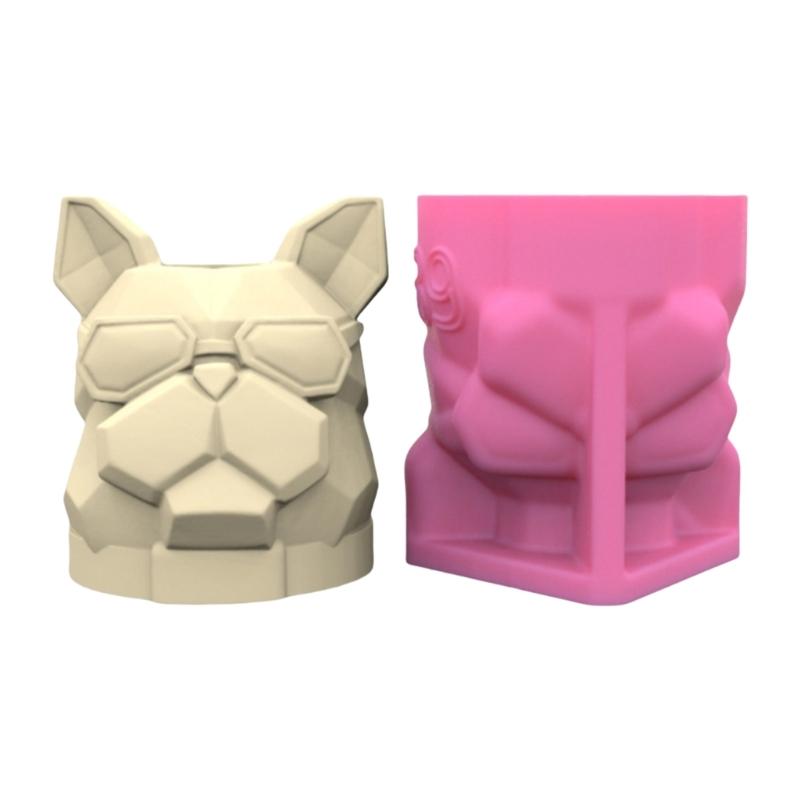 

Silicone Ornament Moulds Vase Molds Bulldog Shape Crafting Moulds Succulent Planter Molds Silicone Texture for Vase 1