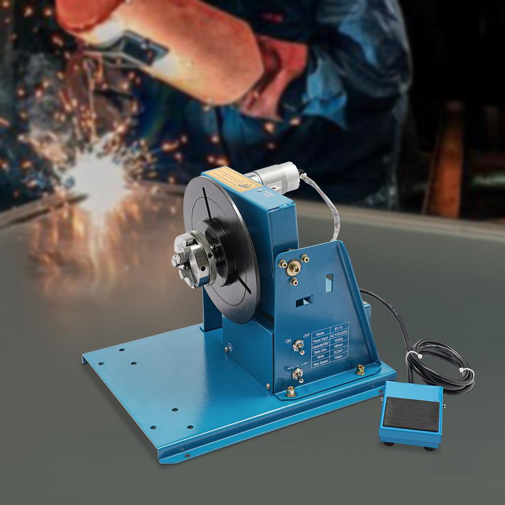 Blue Rotary Welding Positioner Turntable Table,110V Cast Iron Welding Positioning Turntable Table 32*27*28cm for Welding Tasks