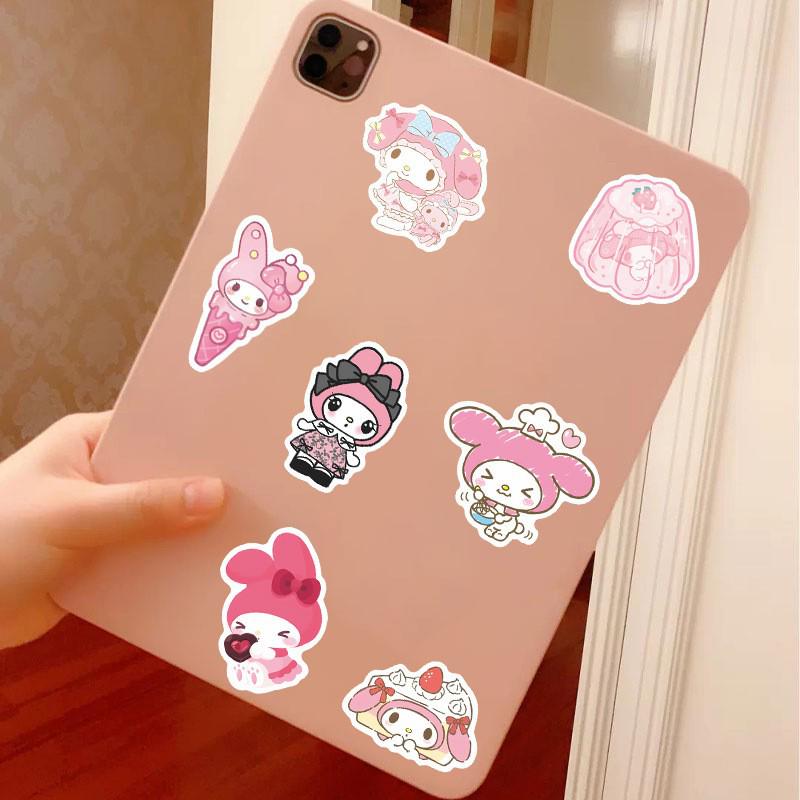 50PCS Cute My Melody Cartoon Stickers for DIY Decoration – Waterproof for Phone Cases, Suitcases, Water Bottles, Desktops