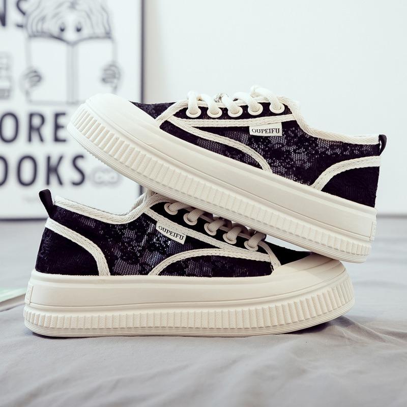 Summer New Lace Mesh Breathable Little White Shoes Women's Shoes Cloth Shoes Trendy Soft Sole Thin F