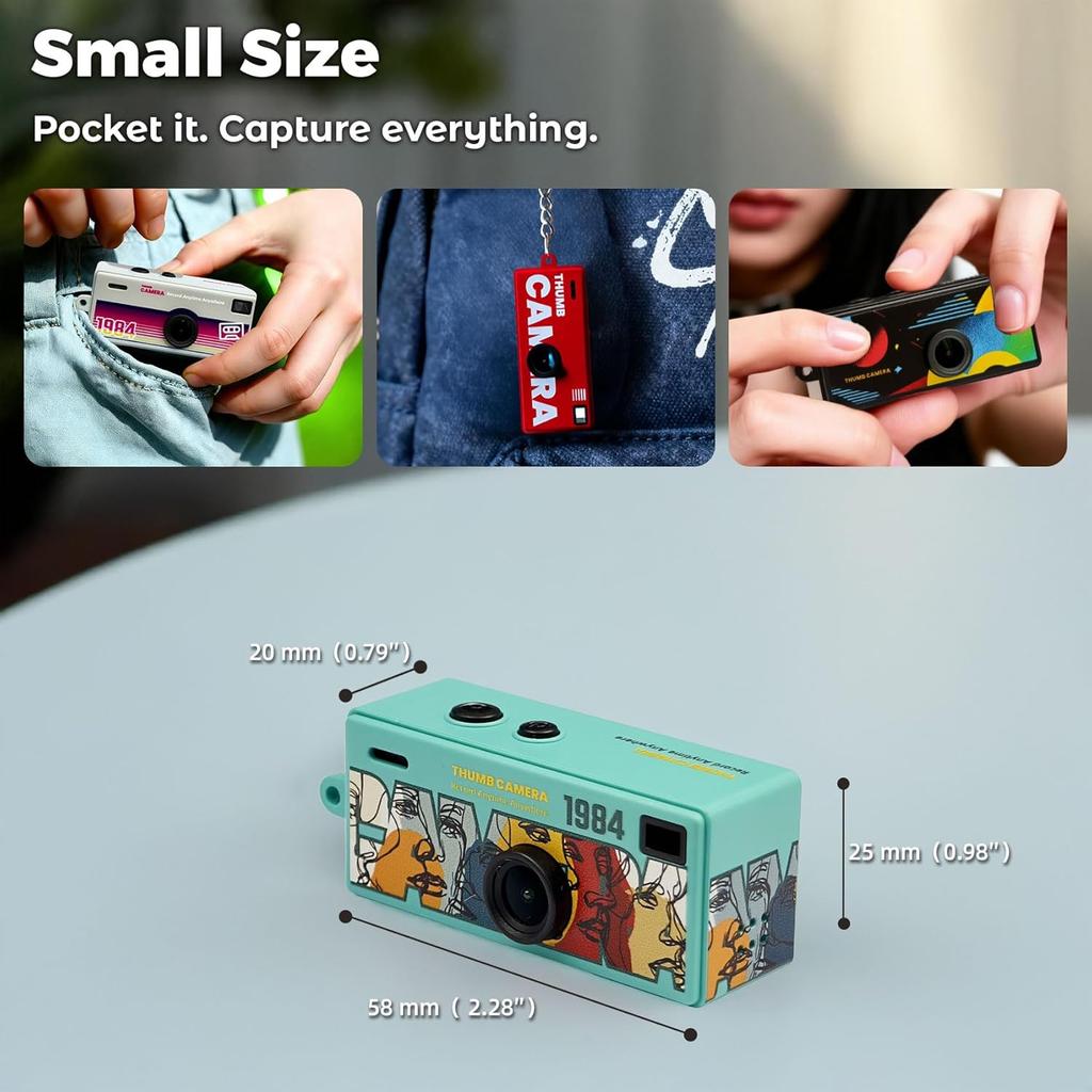 0.96 Inch 1984 G6 Keychain Thumb Digital Camera Support Memory Card 1080P HD Camcorder Video Recorder with Flash 7