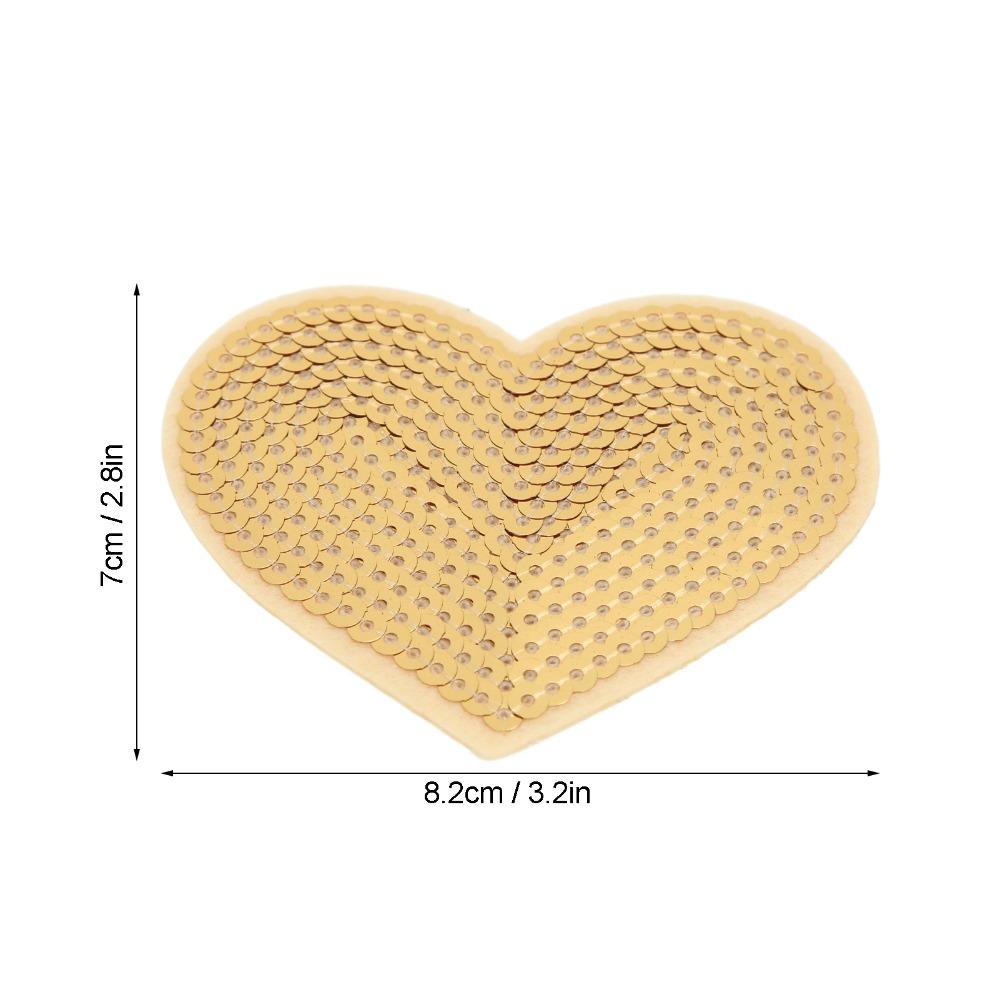 10pcs Appliques Heart Shape Heart Patches Glitter Iron On Iron On Patches Embroidered Patches Sewing DIY Craft
