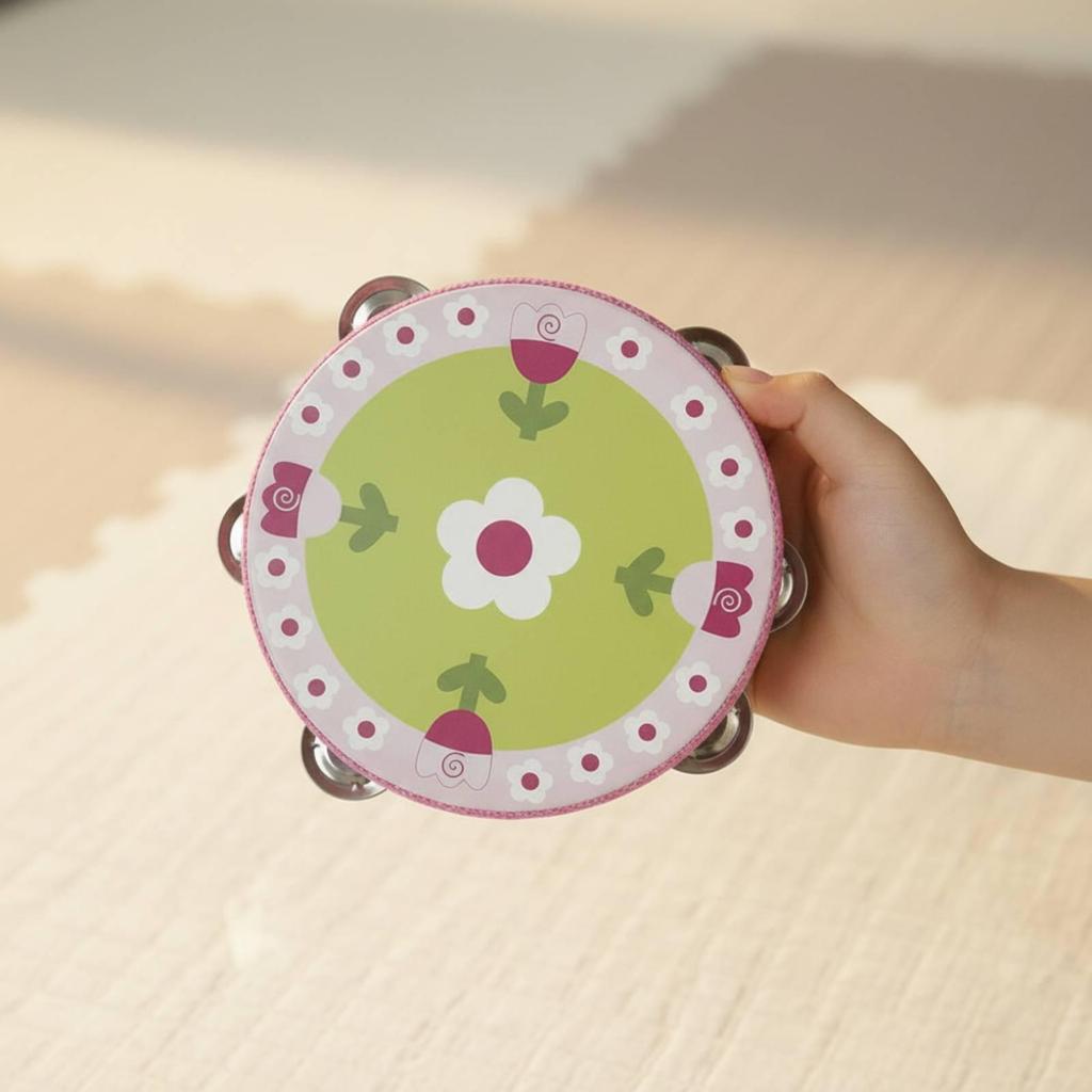 Lightweight Tambourine Portable Handheld Easy To Play Educational