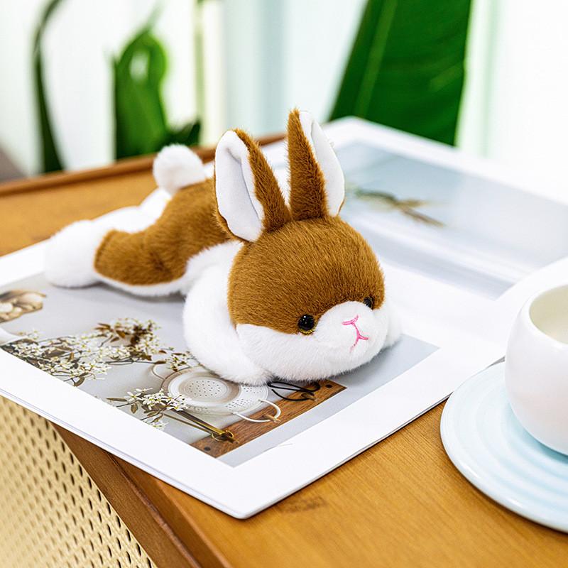 

Soft Pocket Pouch Rabbit Plushie Pp Cotton Fill Children Plush Enthusiasts Toy Prone Bunny