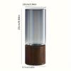 Elegant Glass Vase with Wooden Base for Hydroponic Plants, Modern Tabletop Floral Arrangement Home Decoration