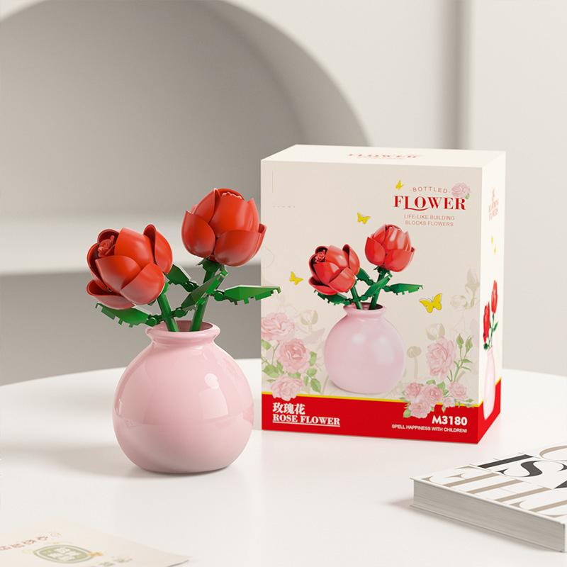 Flowers Mini Building Educational Diy Toy for Kids Party Gifts Mirco Building Blocks Set Toy for Children 6 Year Old Micro Brick