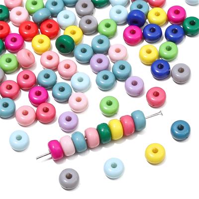 100pz Perline Acriliche Piatte Rotonde Perline Distanziatrici Larghe per Collana Bracciale Fai da Te Creazione di Gioielli Artigianali