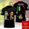 Bob Marley Sänger Shirt Aop Kurzarm T-Shirt Alle Größen S-5XL Geschenk für Familie Unisex T-Shirt