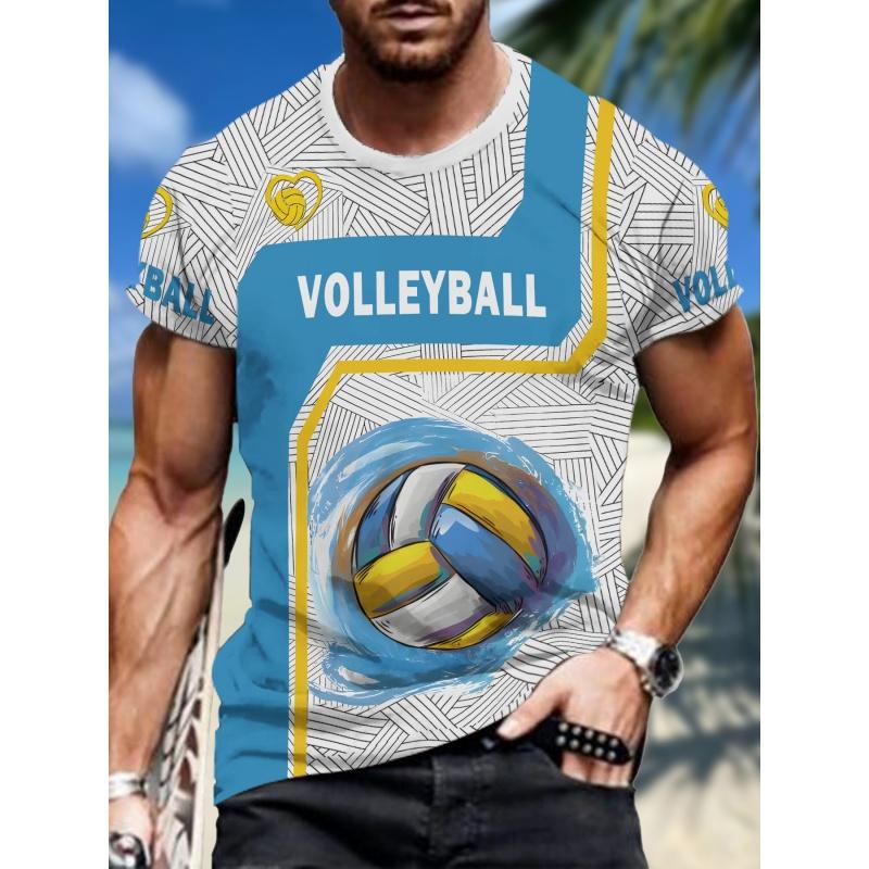 Μπλούζες Βόλεϊ T-Shirt Για Άνδρες Γυναίκες Αναπήδηση Μπάλα 3D Print Μπλουζάκια Φαρδιά Λαιμόκοψη O Αθλητικές Στολές Μπλουζάκια Κοντομάνικα