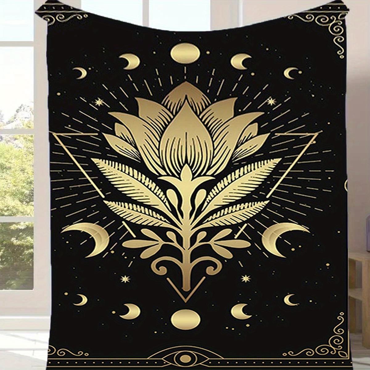 

1pc Flower Moon Tarot Pattern Blanket,Soft And Comfortable Blanket, Travel Sofa Bed, Office Home Decor, Birthday Gift Blanket, Boys, Girls 130cmx150cm