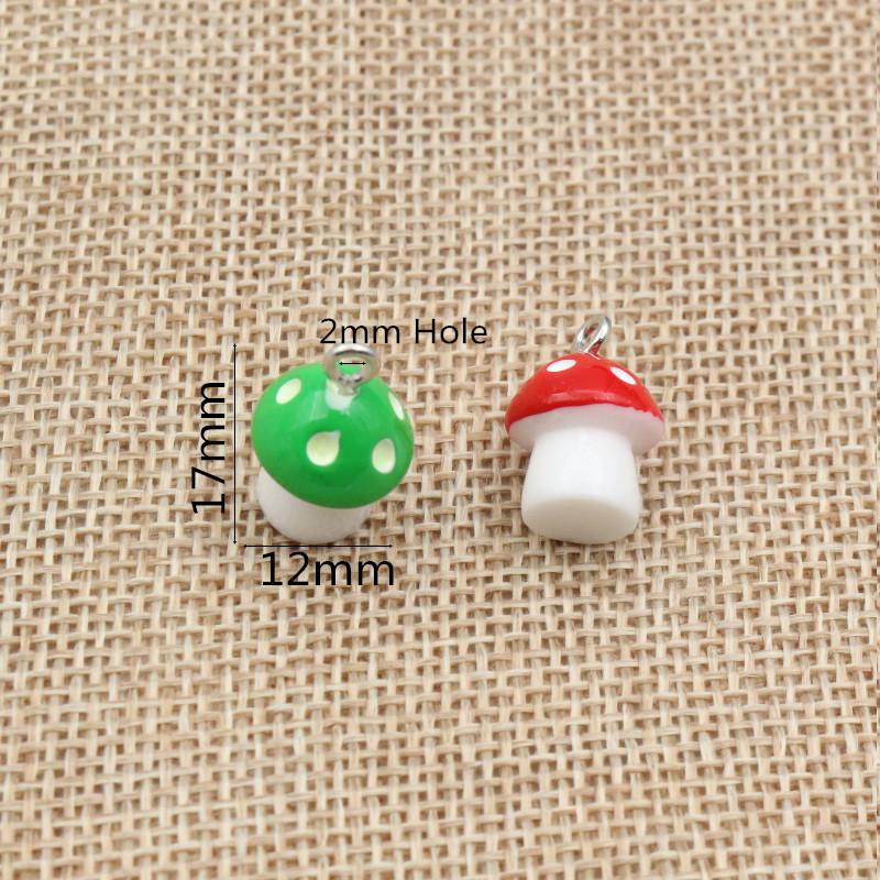 10Pcs Colorful Mixed Mushroom Plant Vegetable Resin Earring Charms Diy Findings 3D Keychain Bracelets Pendant For Jewelry Making