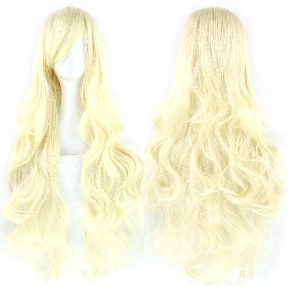 80cm Halloween Cosplay Wigs Heat Resistance Anime Curly Hairpiece Long Synthetic Hair Costume