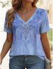2025 Ethnic Women's T-Shirt Vintage Graphic Fashion Short Sleeved V-Neck Regular Tops Daily Print Tee Summer Spring Casual Tops
