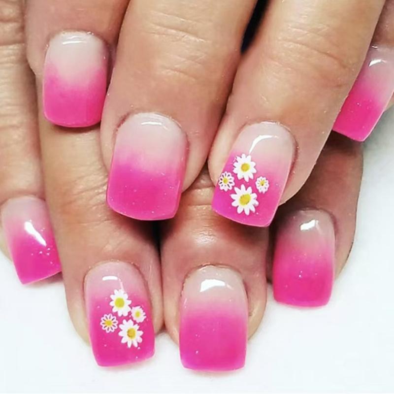 Press on Nail French Tip Square Nail Tips Fake Nail with Designs Artificial Acrylic Nail Full Cover Acrylic False Nail