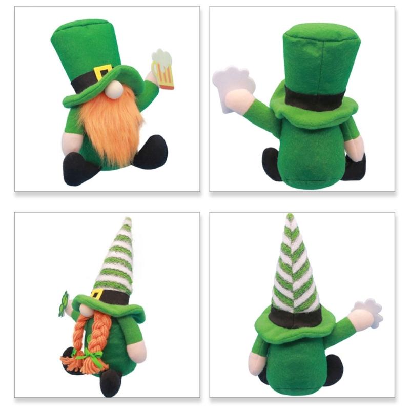 Faceless Gnome Doll Scandinavian Felt Dwarfs Doll for StPatricks Day Home Tabletop Decoration Carnival Party Props Doll
