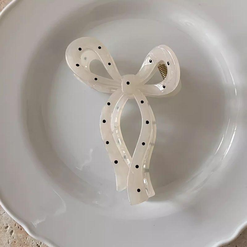 Japanese Polka Dot Bow Hair Clip - Versatile, Cute Girly Shark Clip Accessory