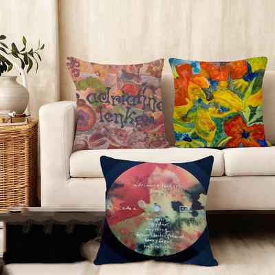 Cushion Cover Silky Short Plush Home Sofa Cushion Cover - Invisible Zipper Home Decoration Adrianne Lenker -Songs Album Art