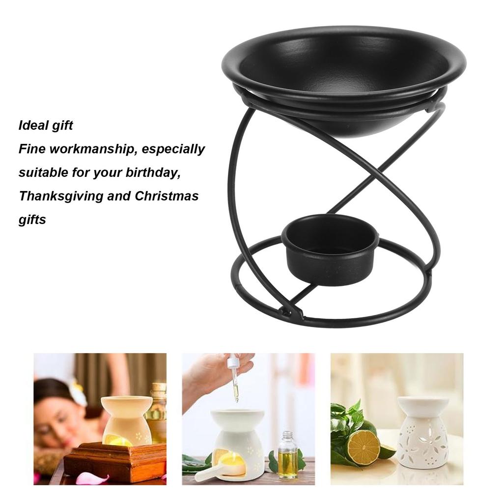 Metal Essential Oil Burner Wax Melt Warmer Fast Heat Conduction Metal Iron Tealight Wax Candle Burner for Home Living Room Office Type B