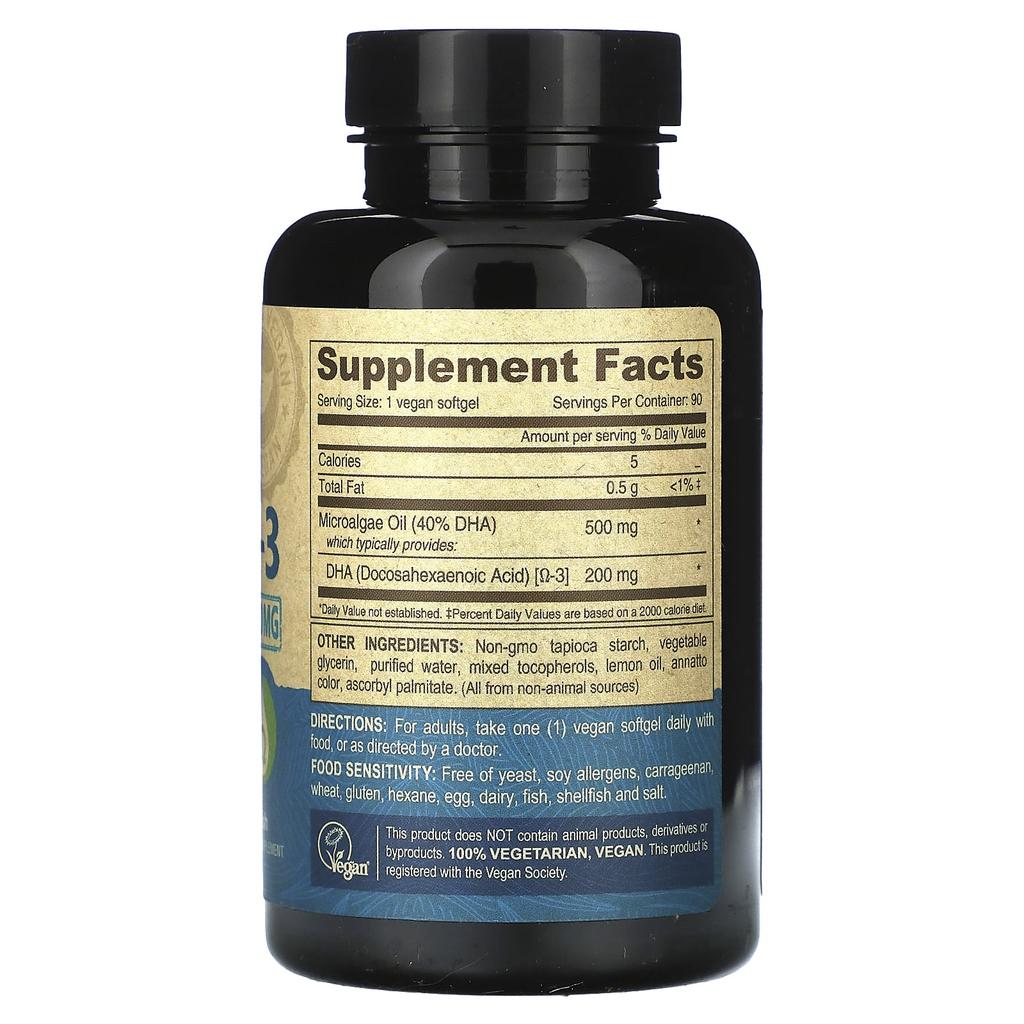 Vegan Omega 3 Dha, 200Mg, 90 Veggie Softgels
