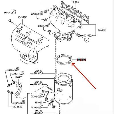 ZM01-20-520 Krümmerdichtung für Mazda 323 1998-2003
