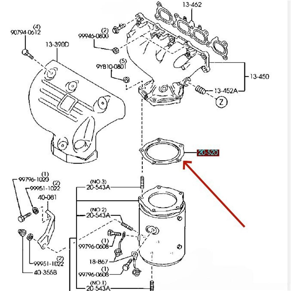 ZM01-20-520 Manifold Gasket For Mazda 323 1998-2003