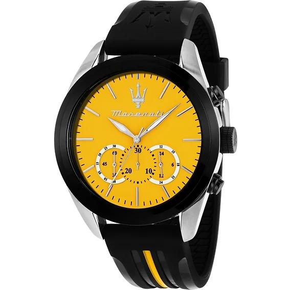 Maserati Traguardo Chronograph Rubber Strap Yellow