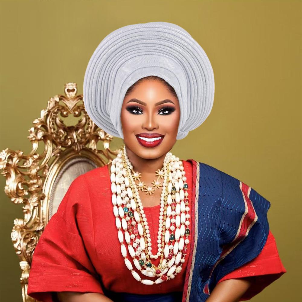 Nigeria Kopfbedeckungen Hochzeitsfeier Kopfschmuck Elegante Afrikanische Kopfbedeckung Turban Bereits Fertig Damen Auto Gele Damen Kopfwickel