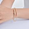 Vnox Shine Double Cuff Bracelet For Women Girls, Gold Color Thin Knot Simple Bangles, Stylish Jewelry Easy Wear