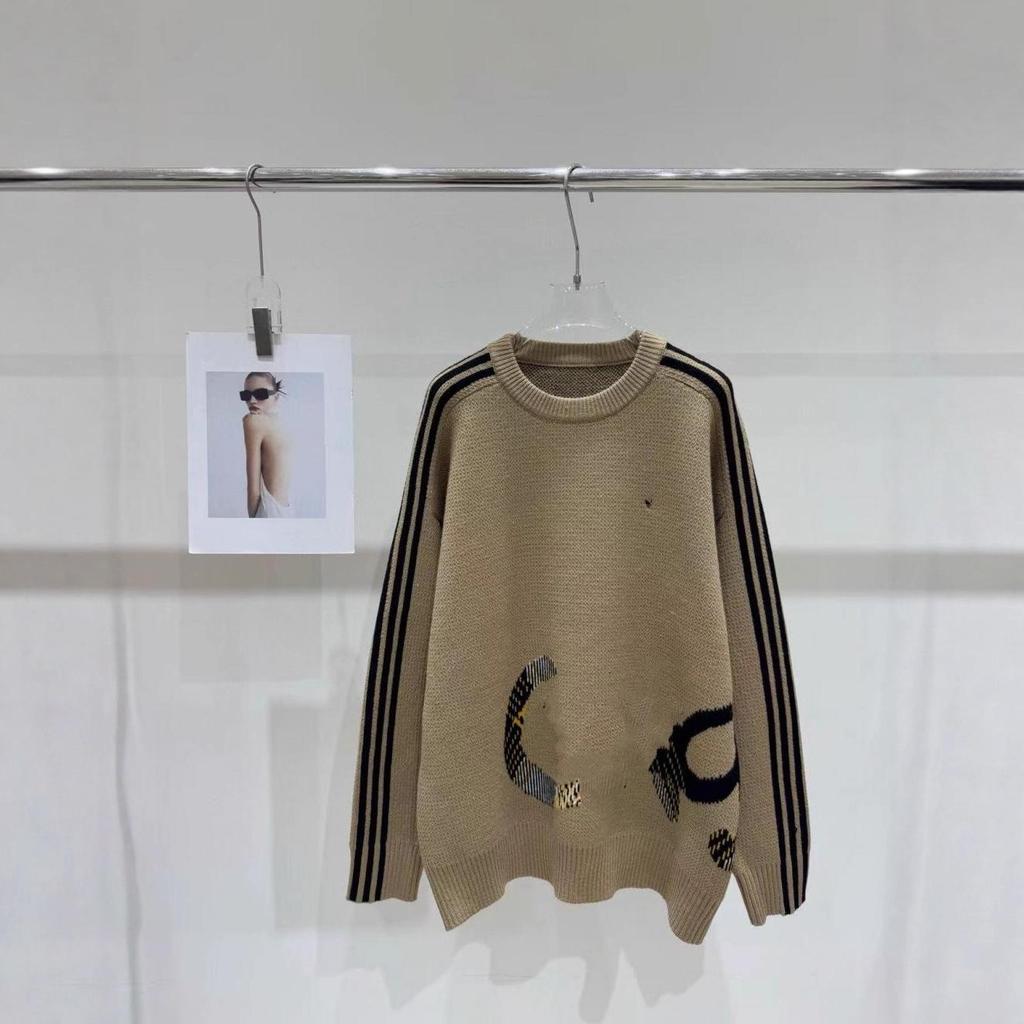 Autumn/Winter 2025 Color Block Embroidered Loose Knit Pullover
