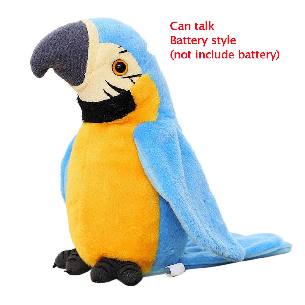 ZK30 Electric Talking Parrot Plush Toy Bird Repeat What You Say Children Kids Baby Gifts синий