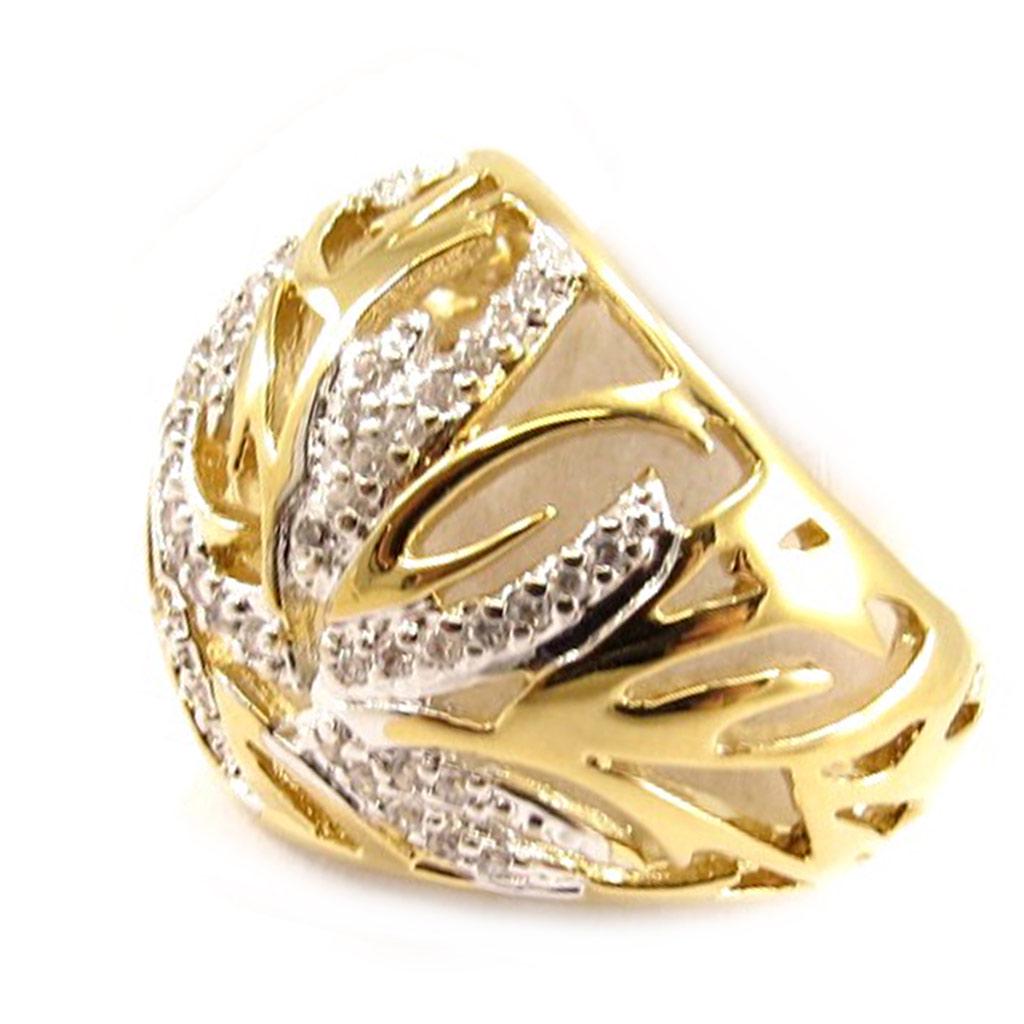 Anillo bañado en oro 'Cannes' bicolor