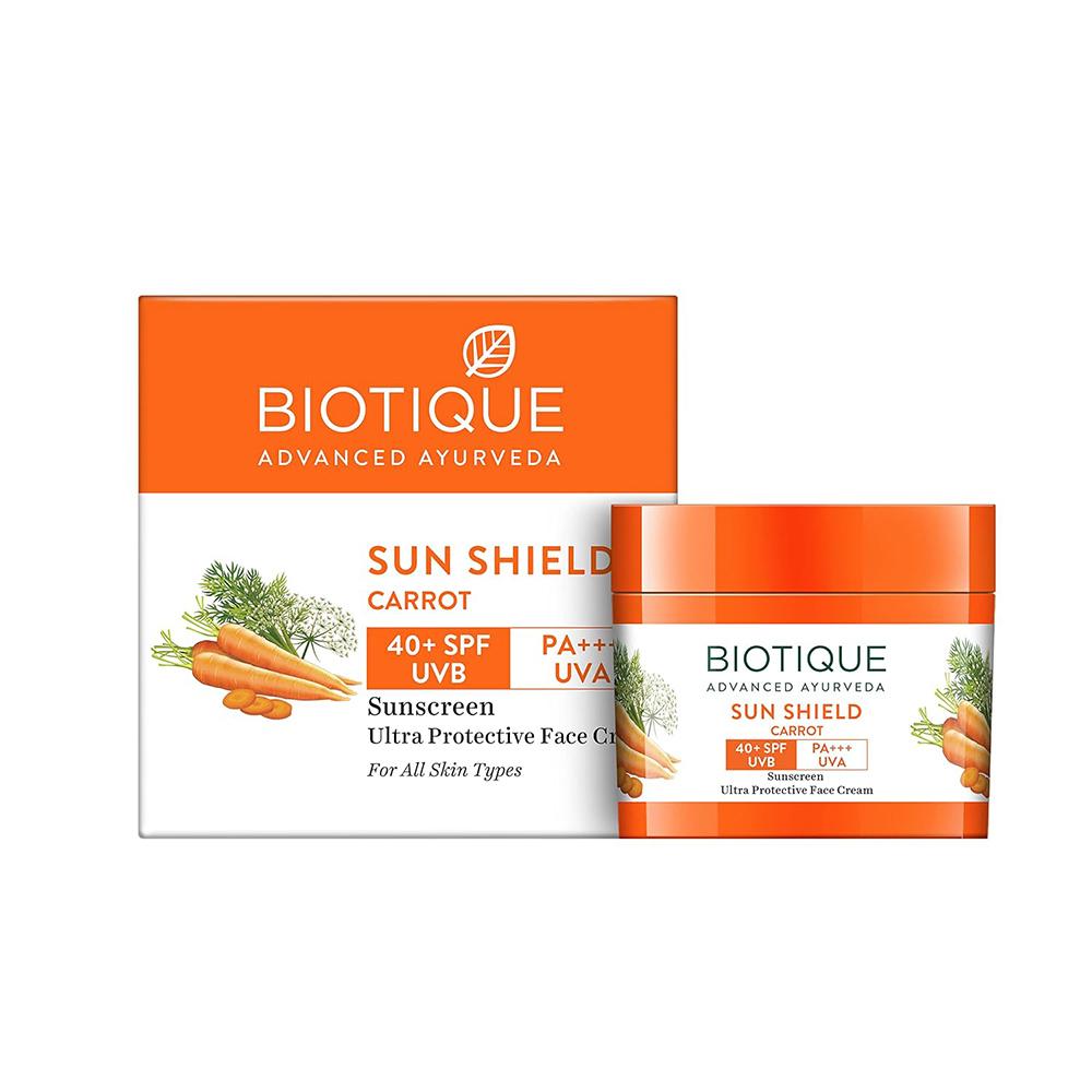 

Biotique Bio Carrot SPF 40 Face Cream | 50ml UVA/UVB Sunscreen | Anti-Aging & Dry Skin Soothing | 100% Botanical Extracts