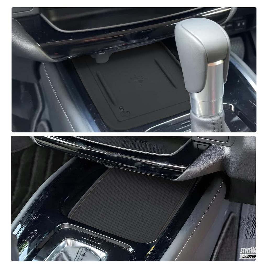 GAFAT Door Pocket Rubber Mats Center Console Silicone Tray for Honda Vezel Late Honda Interior Mats for and Vezel Custom Parts of (15 Pieces) & (1