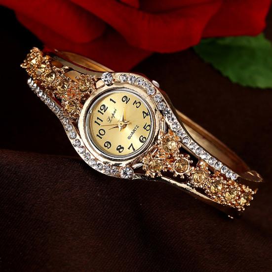 Yousheng Women Bracelet Watch Luxury Colorful Rhinestone Ethnic Style Elegant Round Vintage Ladies Girls Dress Wristwatch Fashion Jewelry Birthday