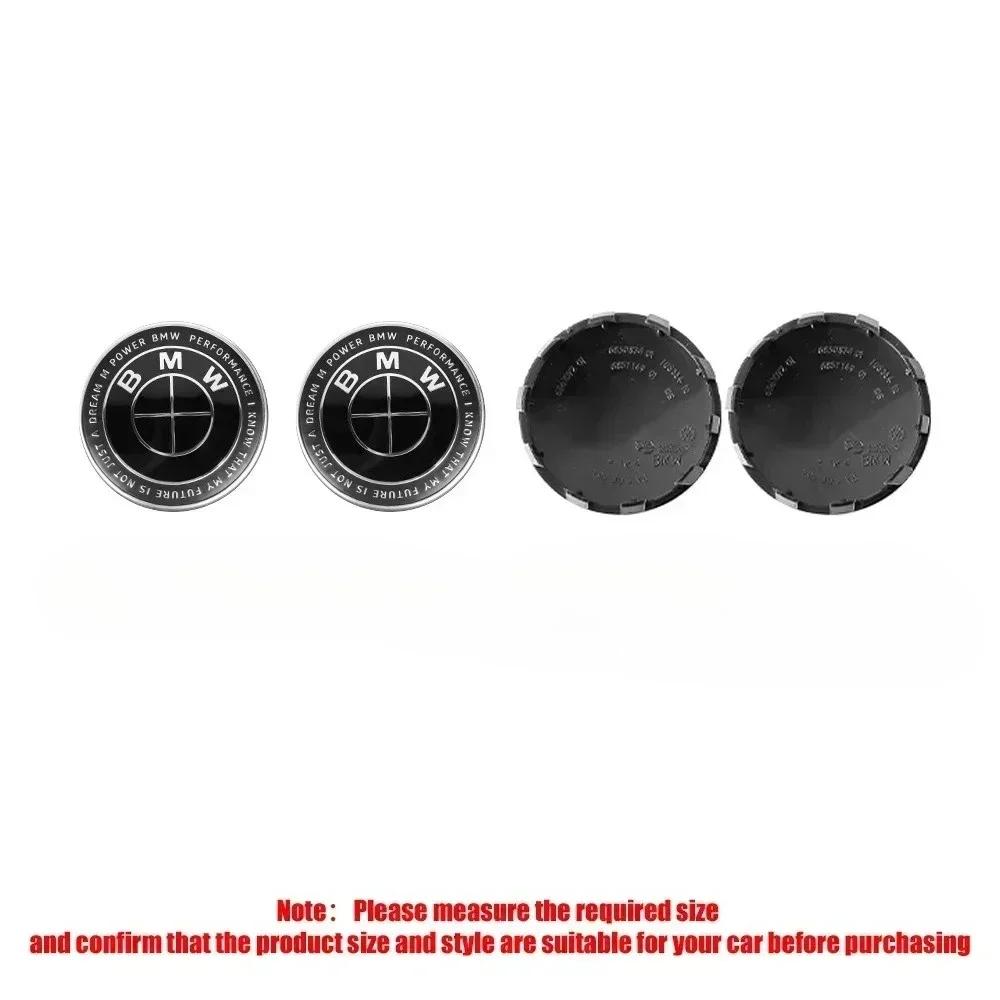 GTJK9 4PCS 56/68mm ABS Wheel Center Caps for BMW 50th Anniversary | Hub Cover for X1/X3/X5/X7 & 1/2/3/5/7 Series Models.