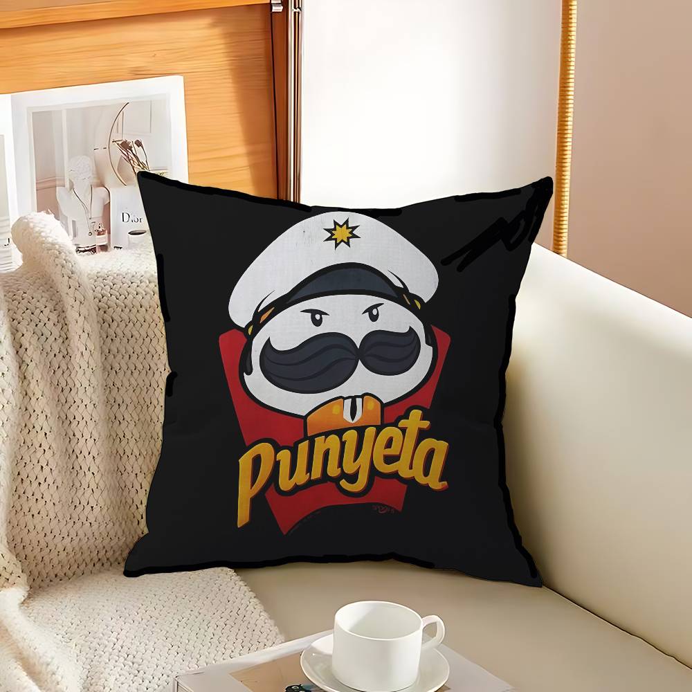 Classic Snack LOGO P-Pringles Pillow Covers Cartoon Sofa Decorative Home Double-sided Printing Short Plush Cute Cushion Cover